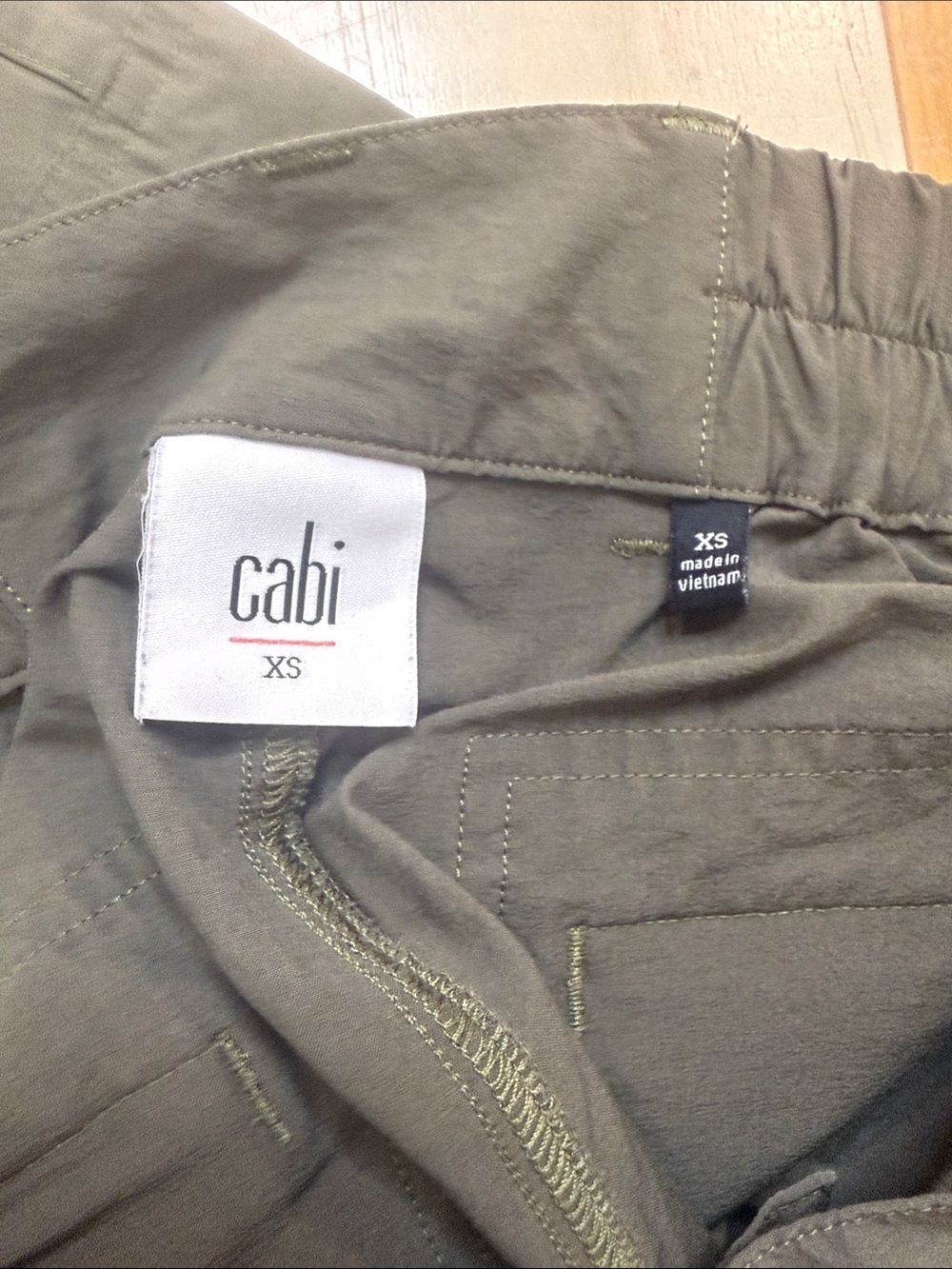 CAbi Olive Cargo Drawstring Ankle Pants - Picture 4 of 6